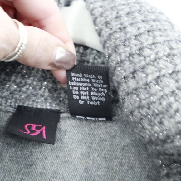 SFA Cashmere Angora Wool Sweater Women M Gray Career Preppy Quiet Luxury Classic - Picture 5 of 15